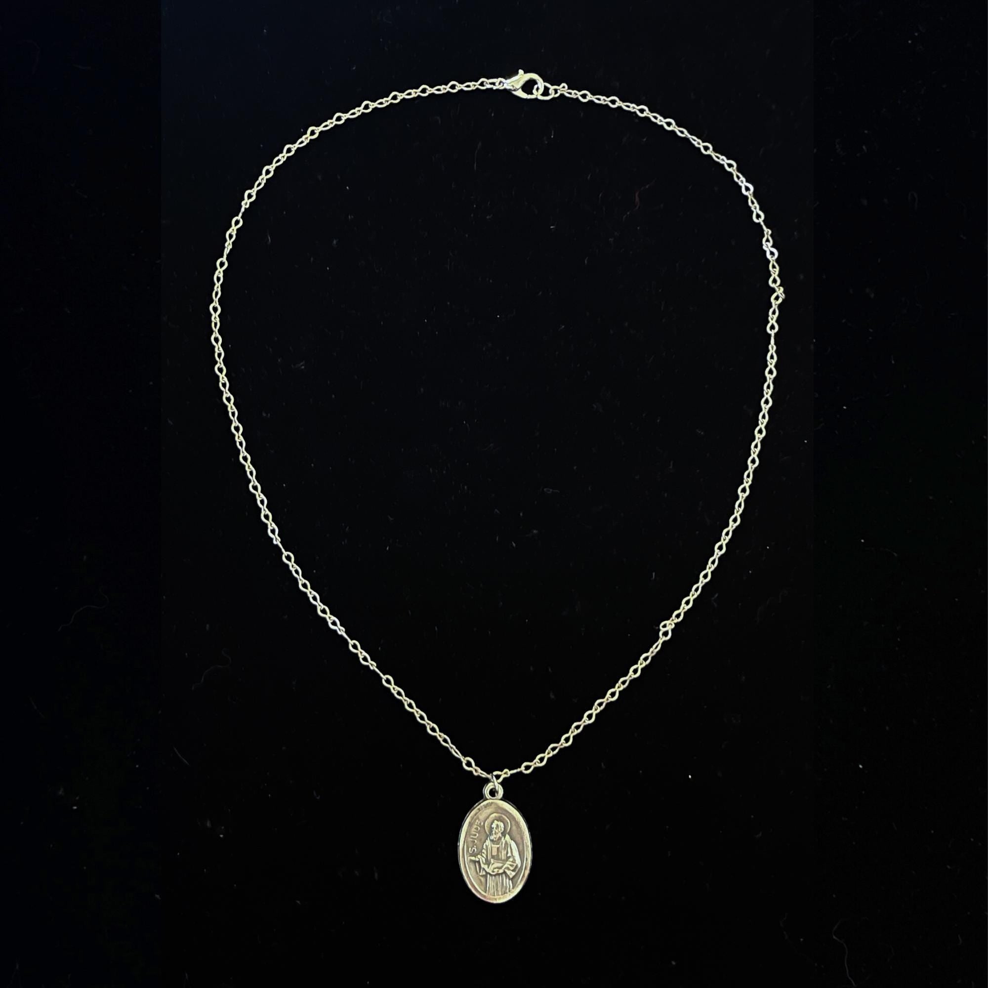 Vintage Inspired St. Jude Pendant Necklace – Handmade Catholic Devotional Jewelry