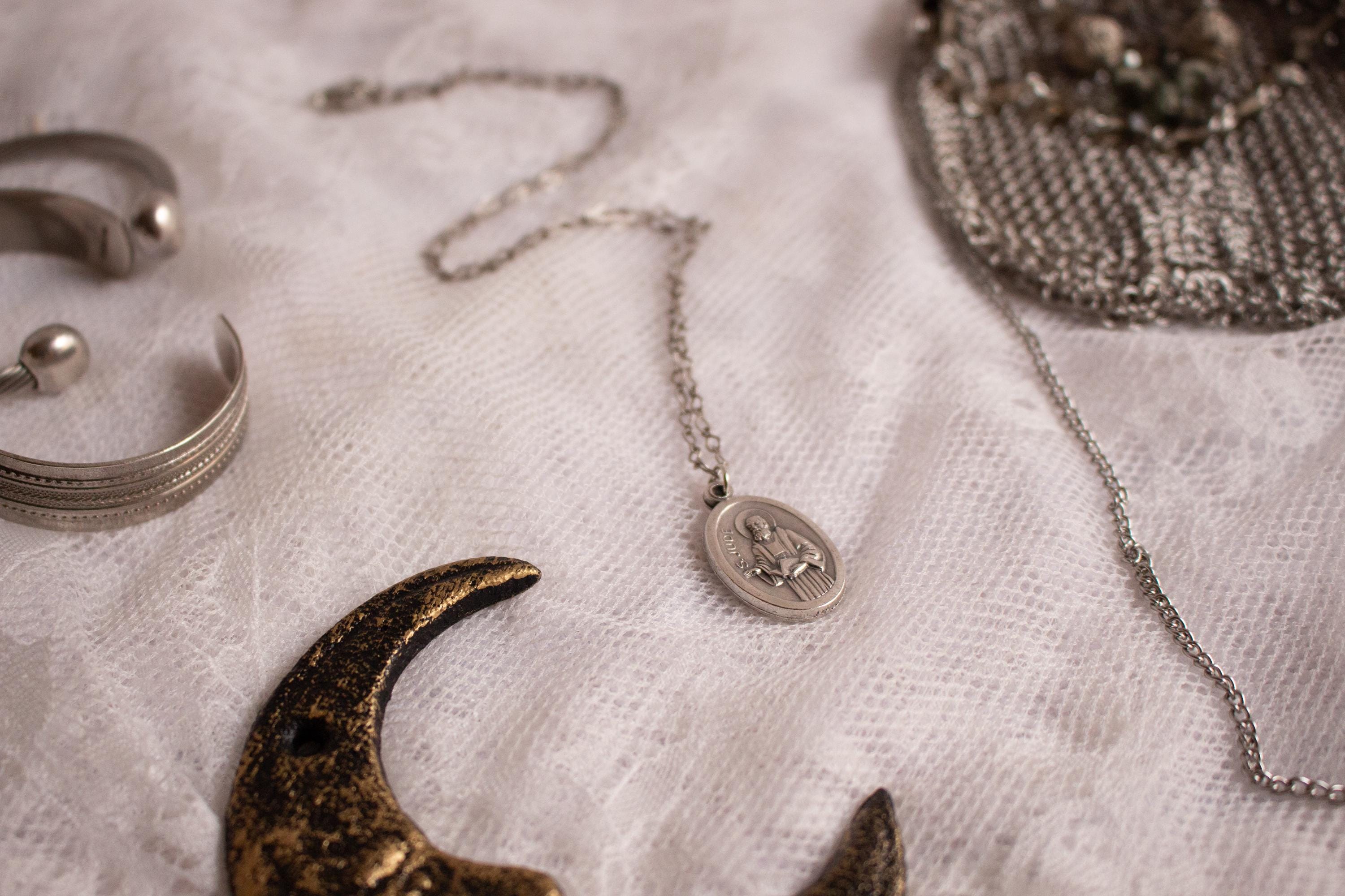 Vintage Inspired St. Jude Pendant Necklace – Handmade Catholic Devotional Jewelry