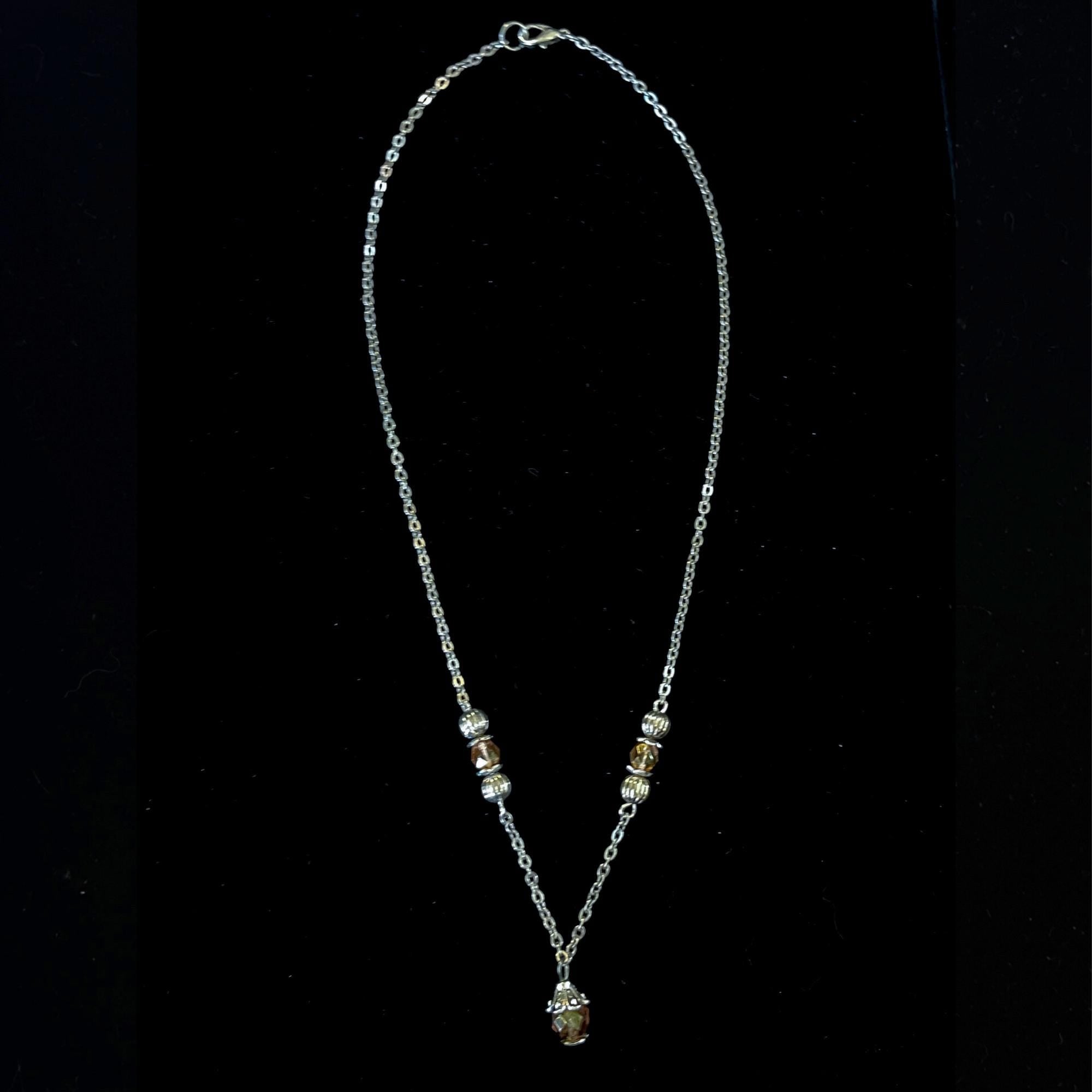 Vintage Inspired Light Pink Dainty Flower Drop Glass Beaded Necklace – Feminine Romantic Jewelry