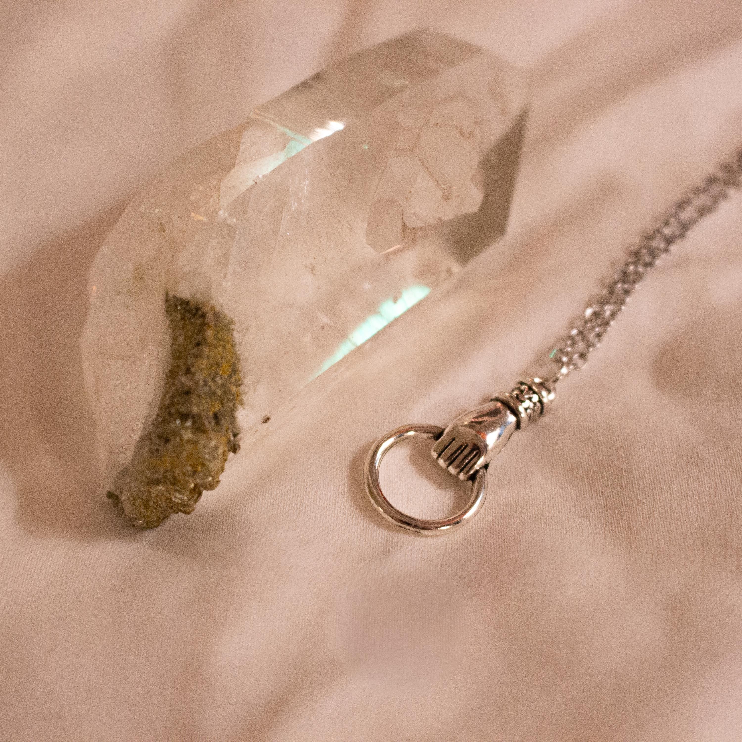 Vintage Inspired Sterling Silver Necklace ⋆ Victorian Hand Knocker Pendant