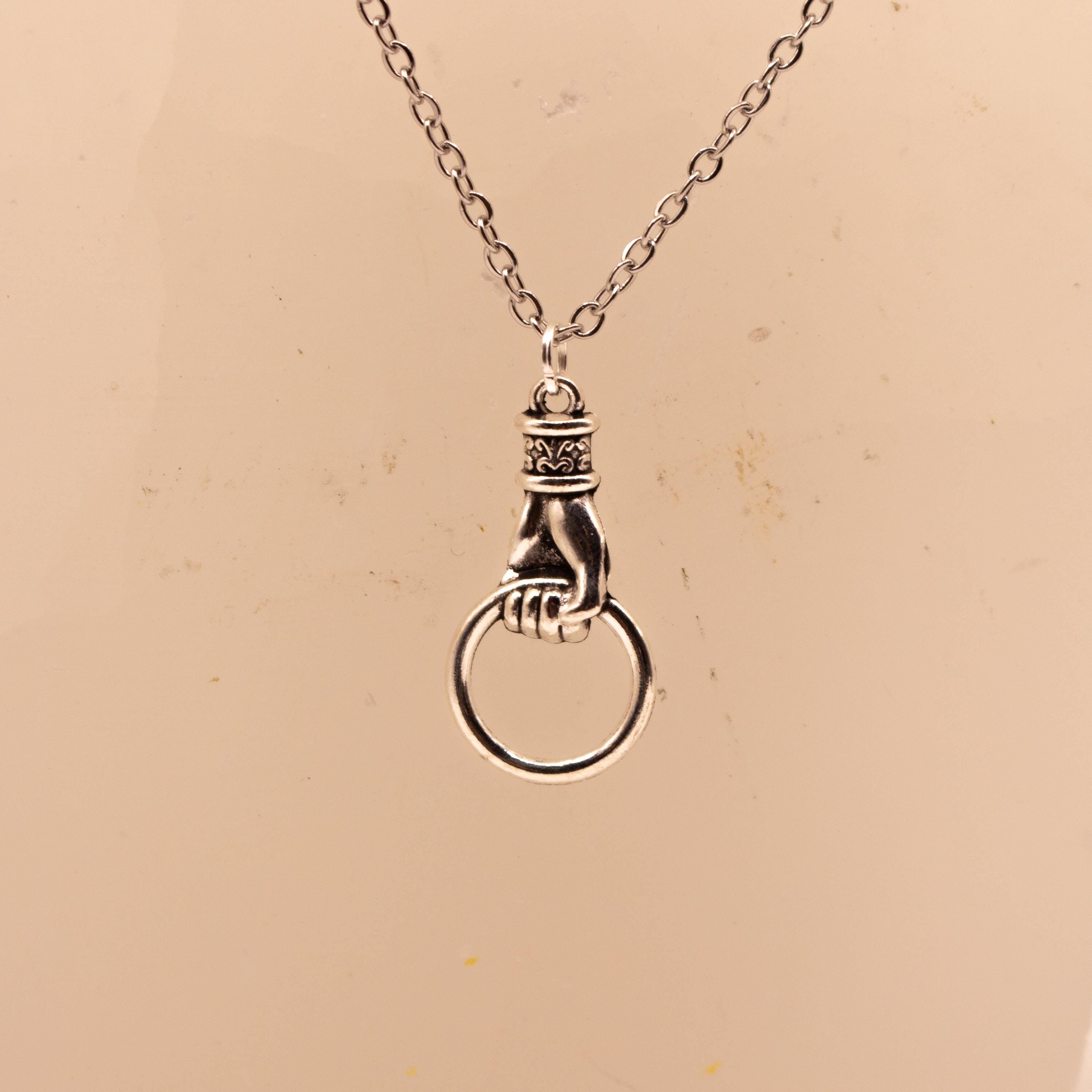 Vintage Inspired Sterling Silver Necklace ⋆ Victorian Hand Knocker Pendant