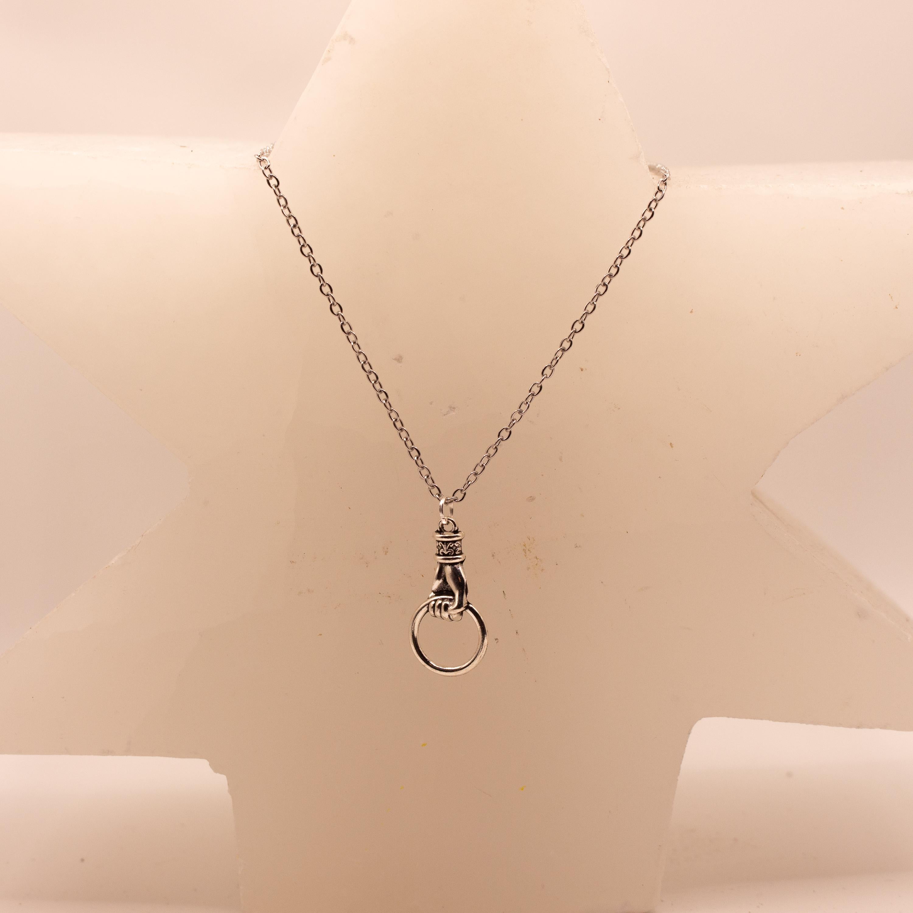 Vintage Inspired Sterling Silver Necklace ⋆ Victorian Hand Knocker Pendant