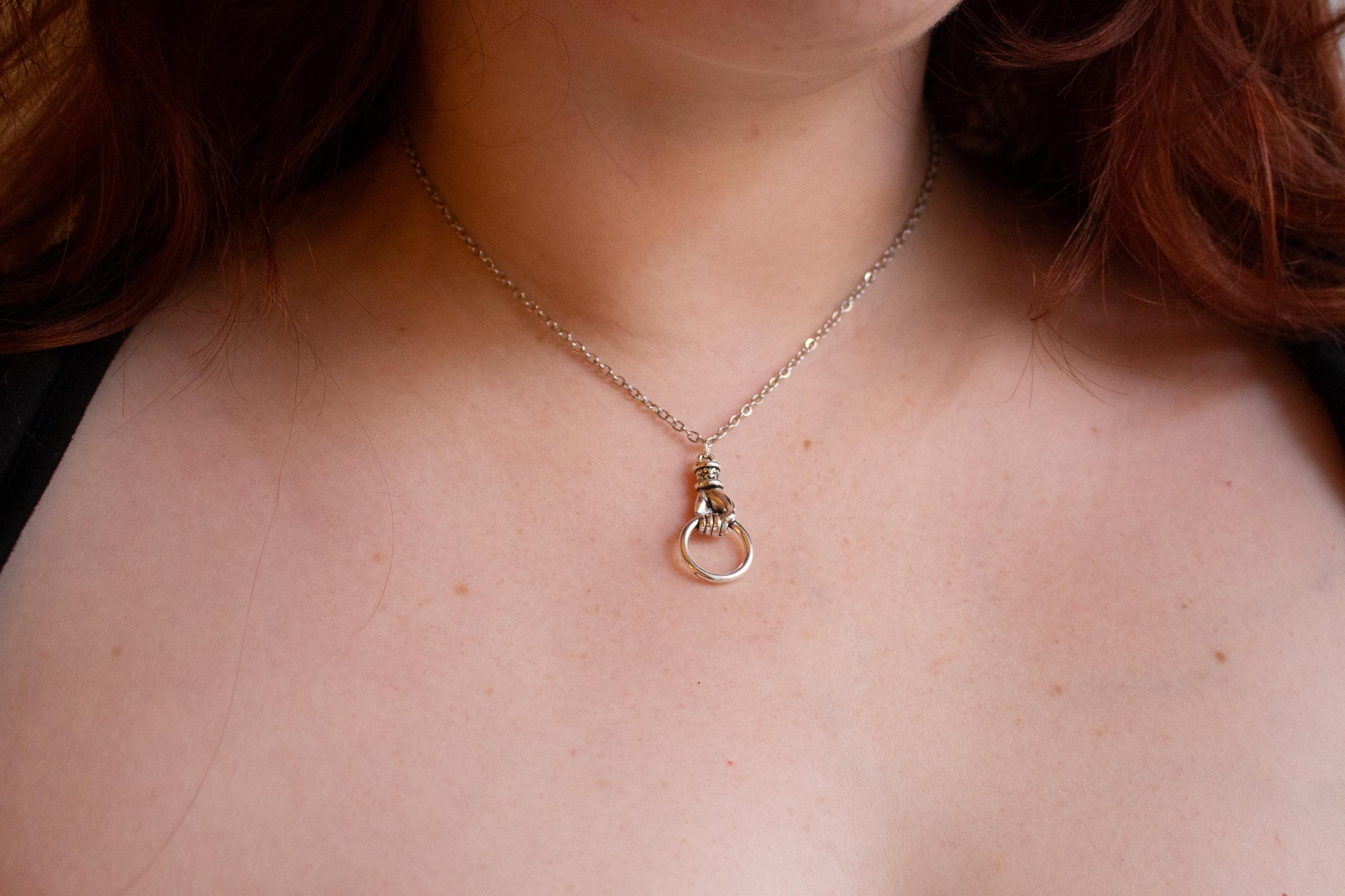 Vintage Inspired Sterling Silver Necklace ⋆ Victorian Hand Knocker Pendant