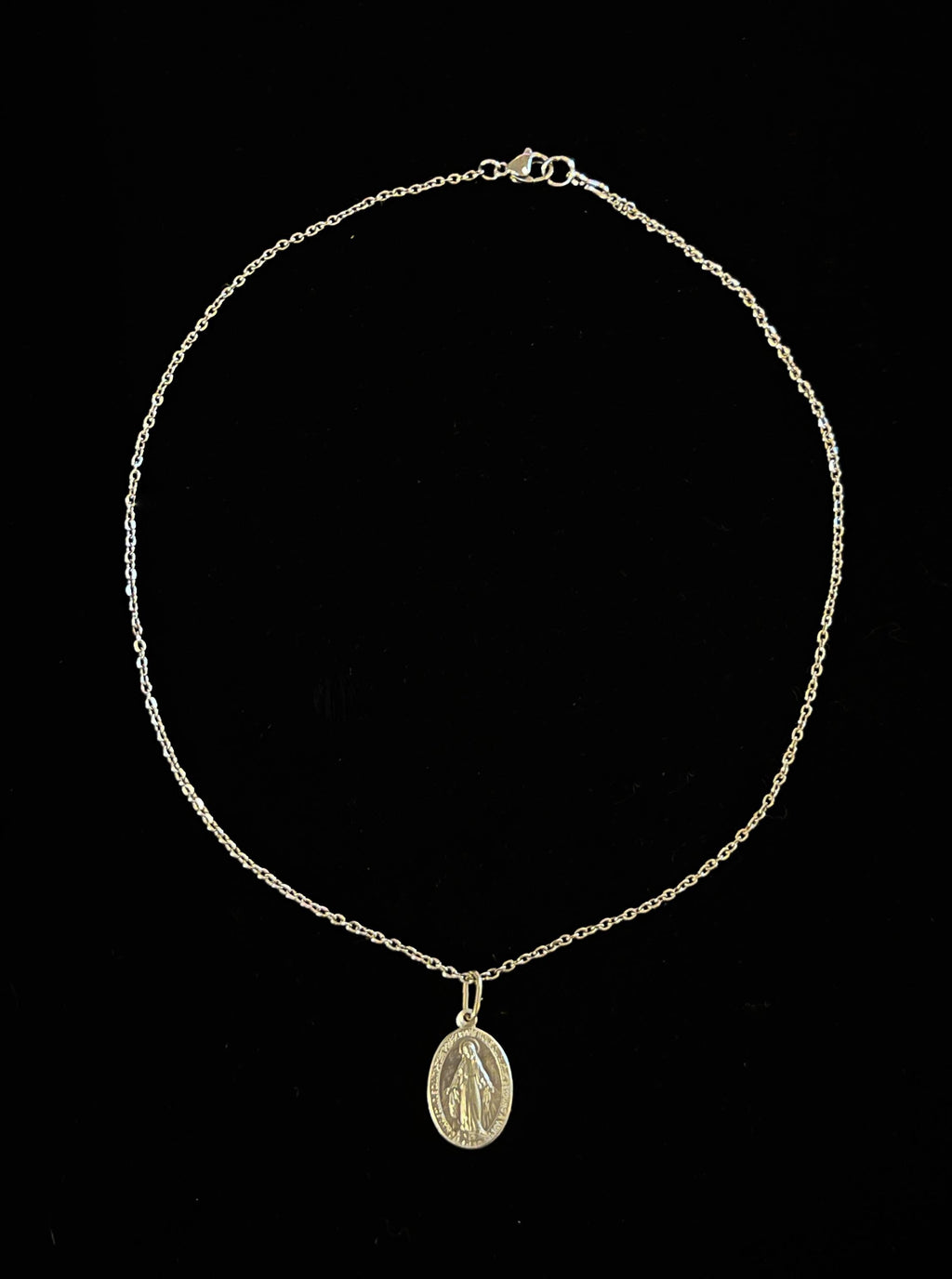 Vintage Dainty Miraculous Medal Virgin Mary Necklace – Spiritual Catholic Jewelry