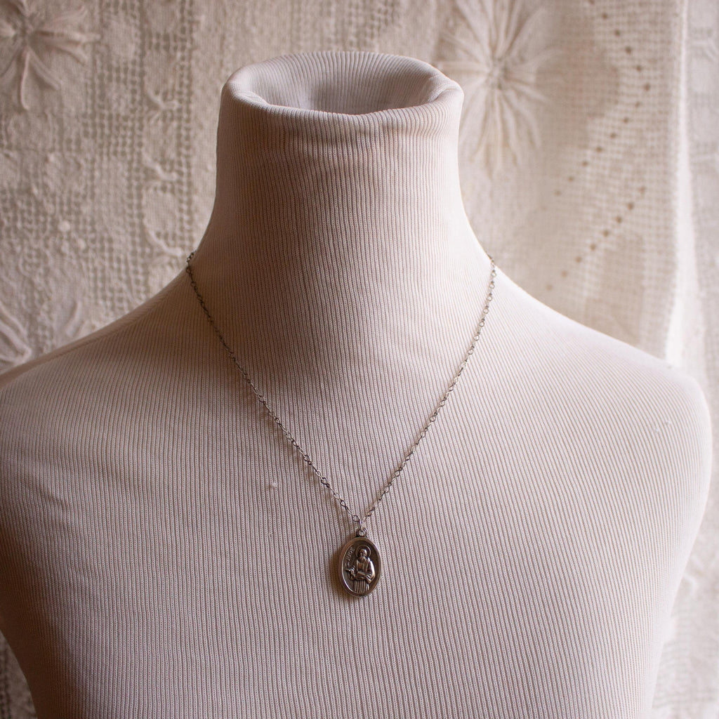 Vintage Inspired St. Jude Pendant Necklace – Handmade Catholic Devotional Jewelry