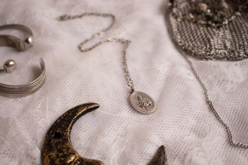 Vintage Inspired St. Jude Pendant Necklace – Handmade Catholic Devotional Jewelry