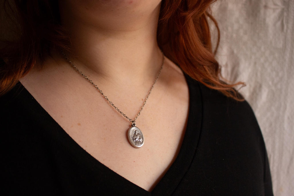 Vintage Inspired St. Jude Pendant Necklace – Handmade Catholic Devotional Jewelry