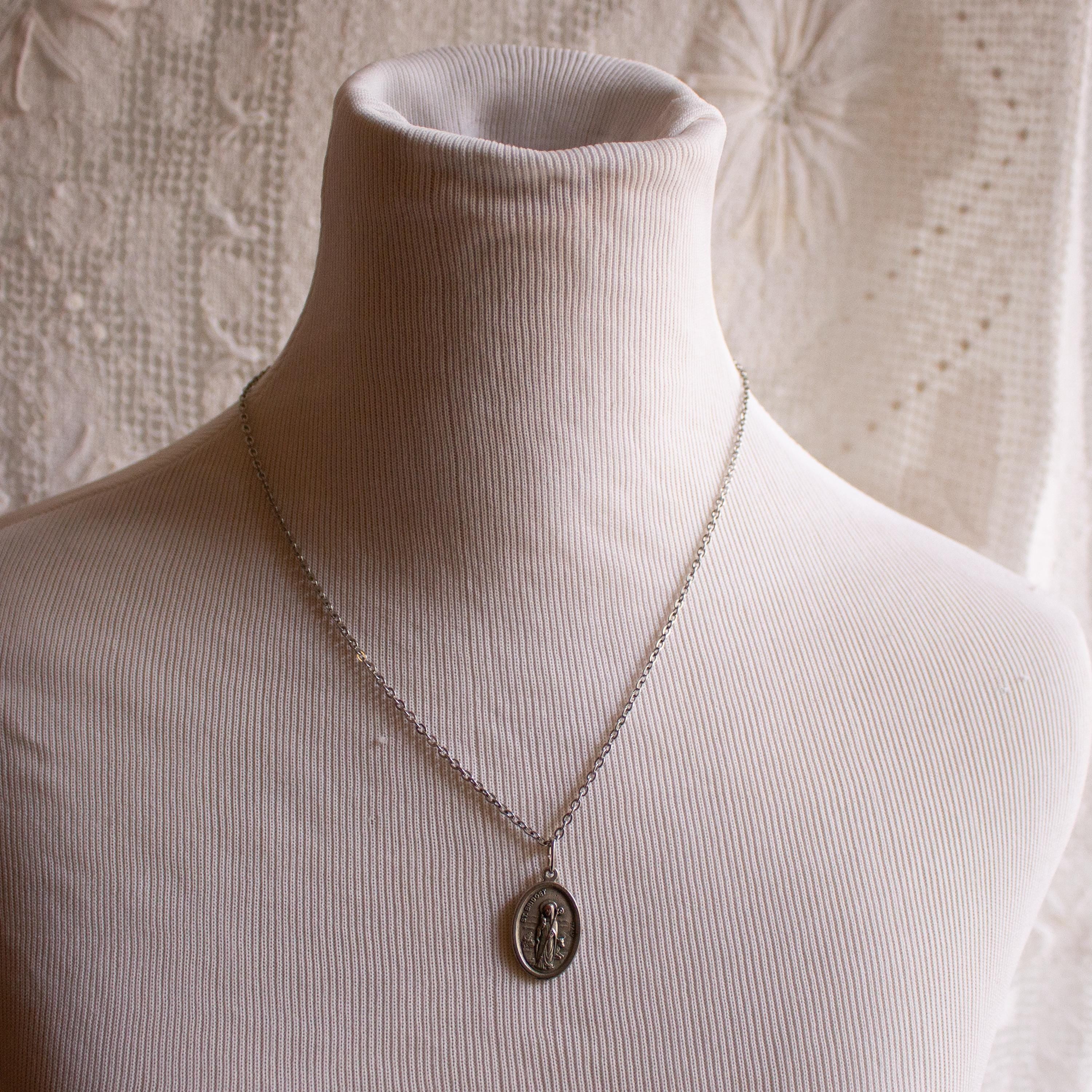 Vintage-Inspired St. Patrick and St. Bridget Pendant Necklace – Irish Saints Spiritual Jewelry