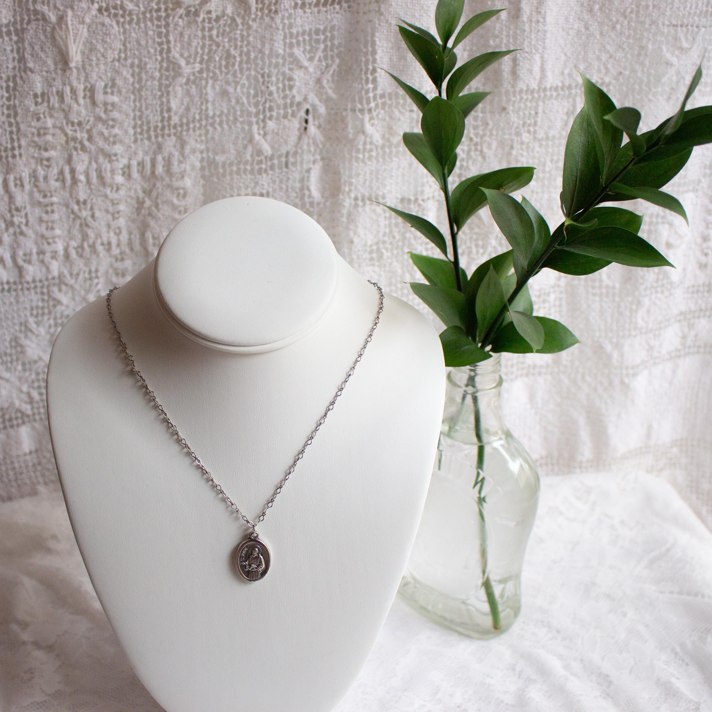 Vintage Inspired St. Jude Pendant Necklace – Handmade Catholic Devotional Jewelry