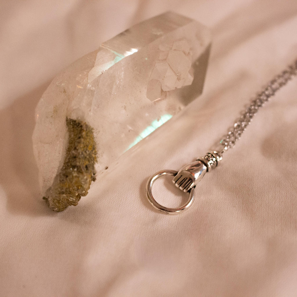 Vintage Inspired Sterling Silver Necklace ⋆ Victorian Hand Knocker Pendant