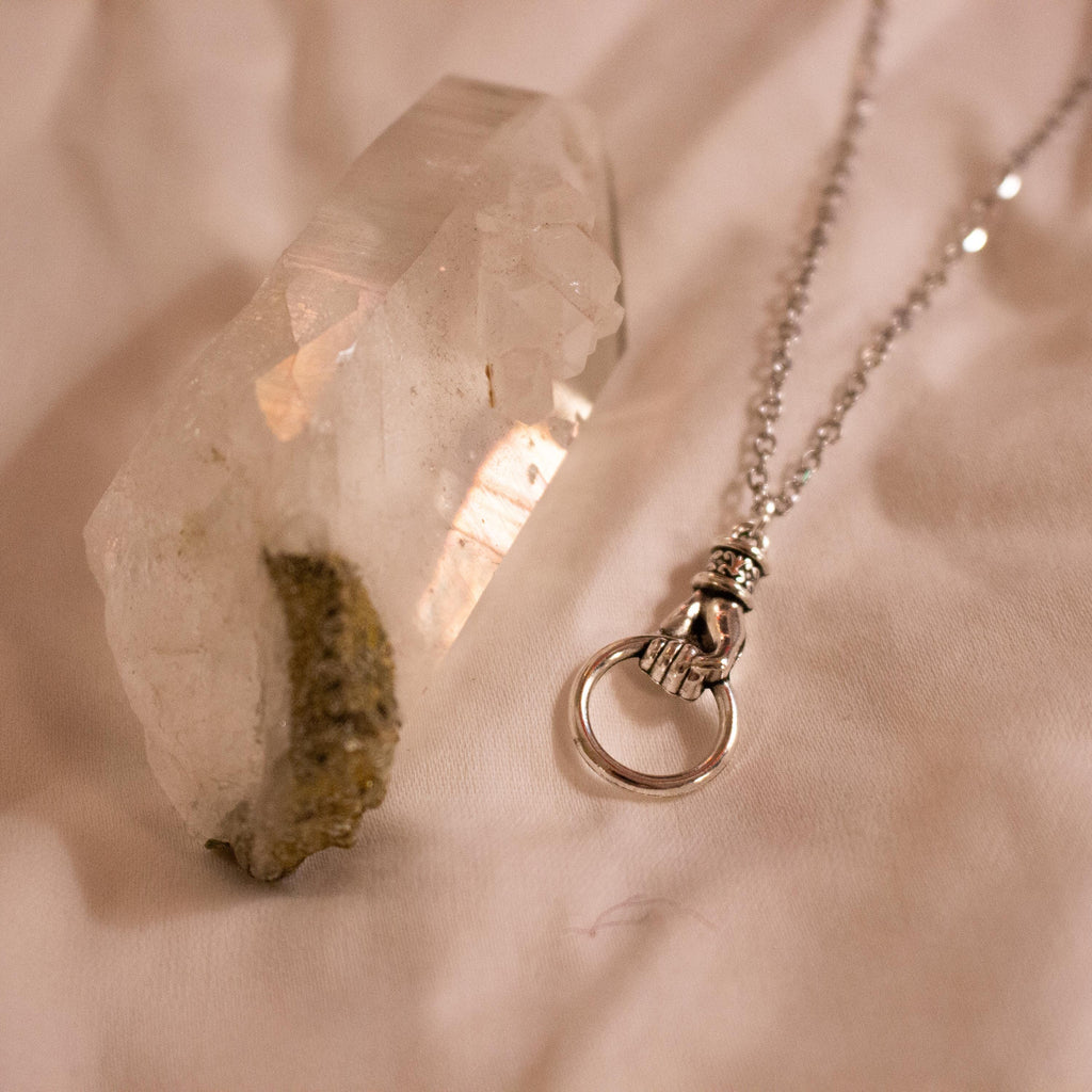 Vintage Inspired Sterling Silver Necklace ⋆ Victorian Hand Knocker Pendant