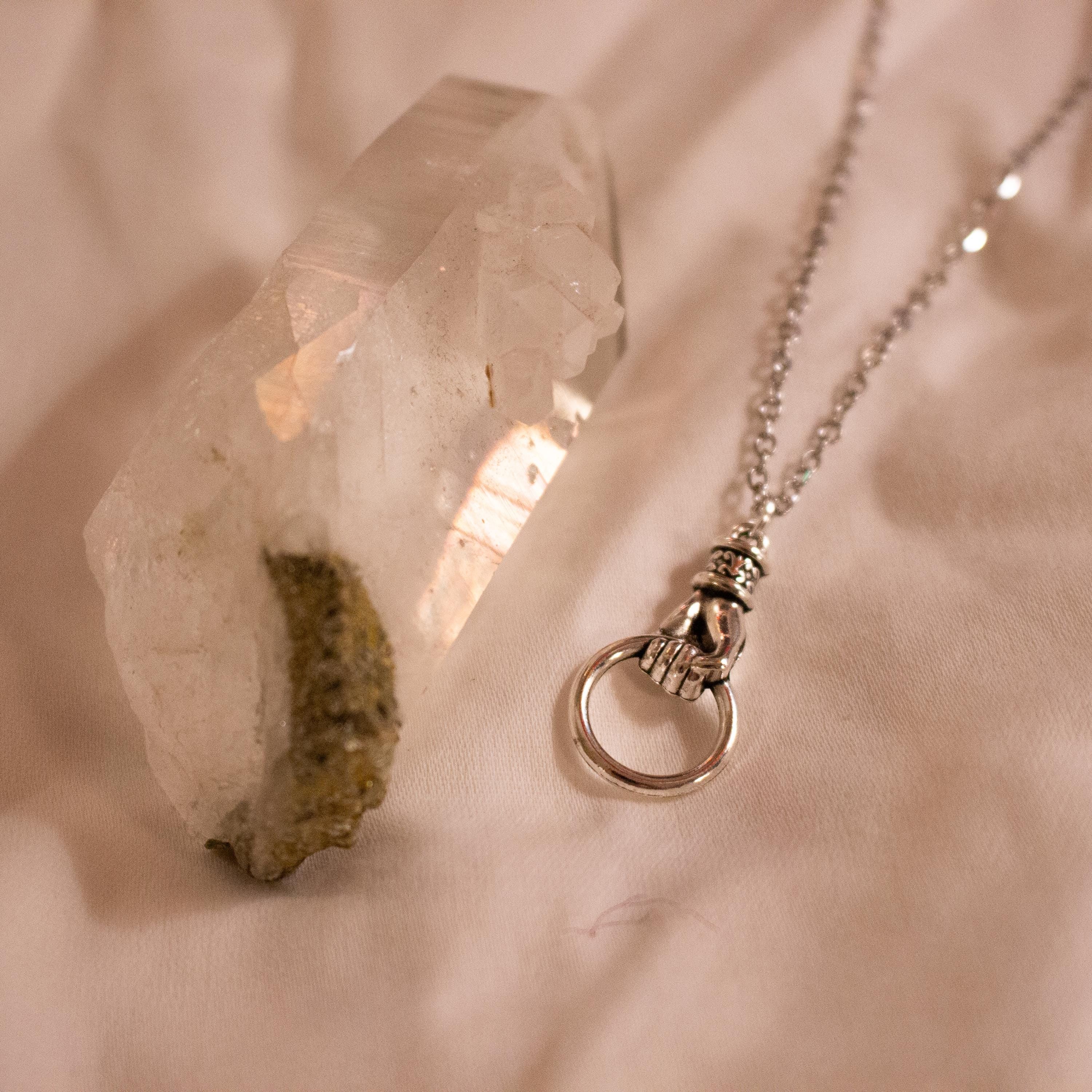 Vintage Inspired Sterling Silver Necklace ⋆ Victorian Hand Knocker Pendant