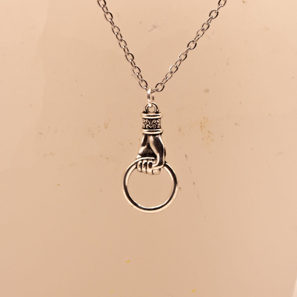 Vintage Inspired Sterling Silver Necklace ⋆ Victorian Hand Knocker Pendant