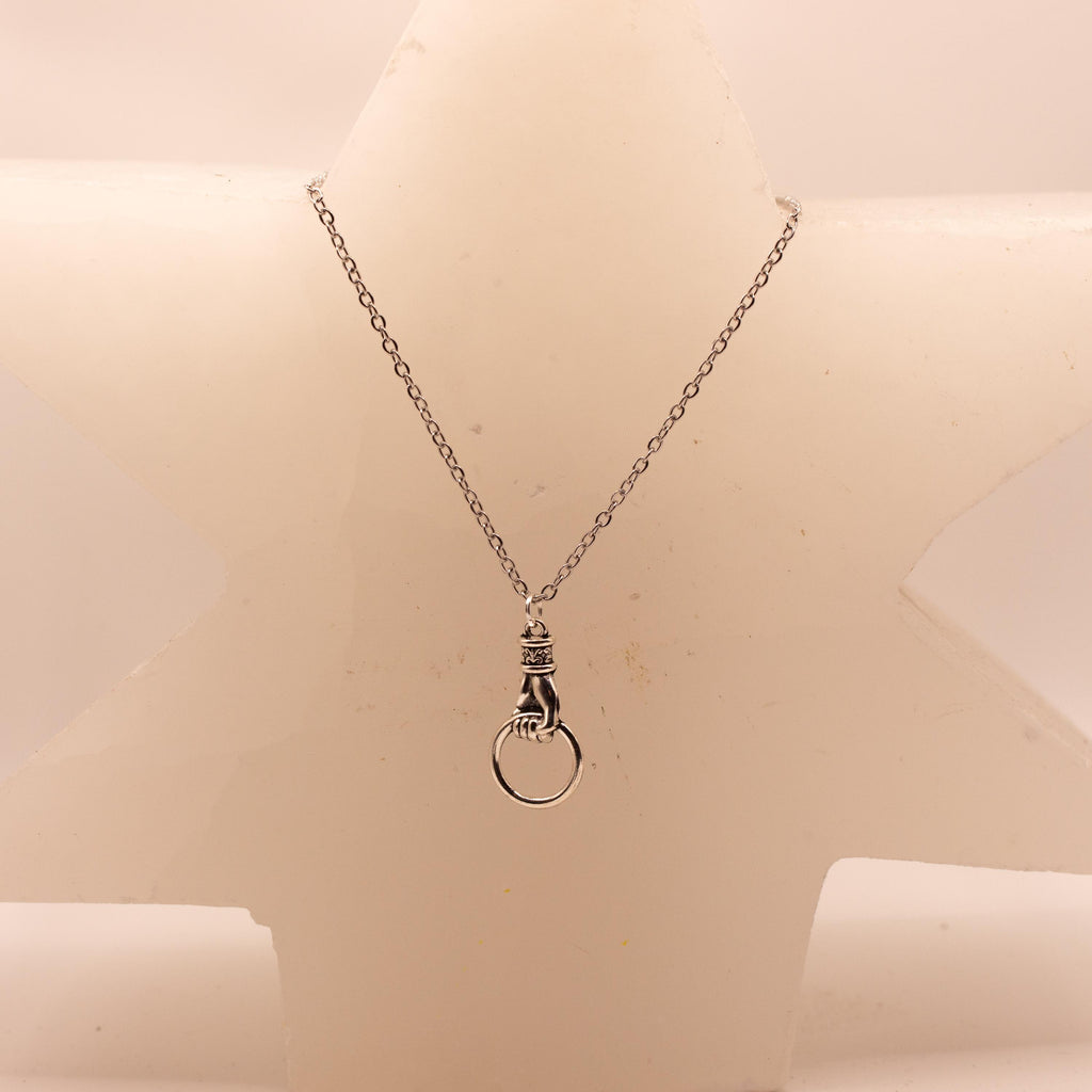 Vintage Inspired Sterling Silver Necklace ⋆ Victorian Hand Knocker Pendant