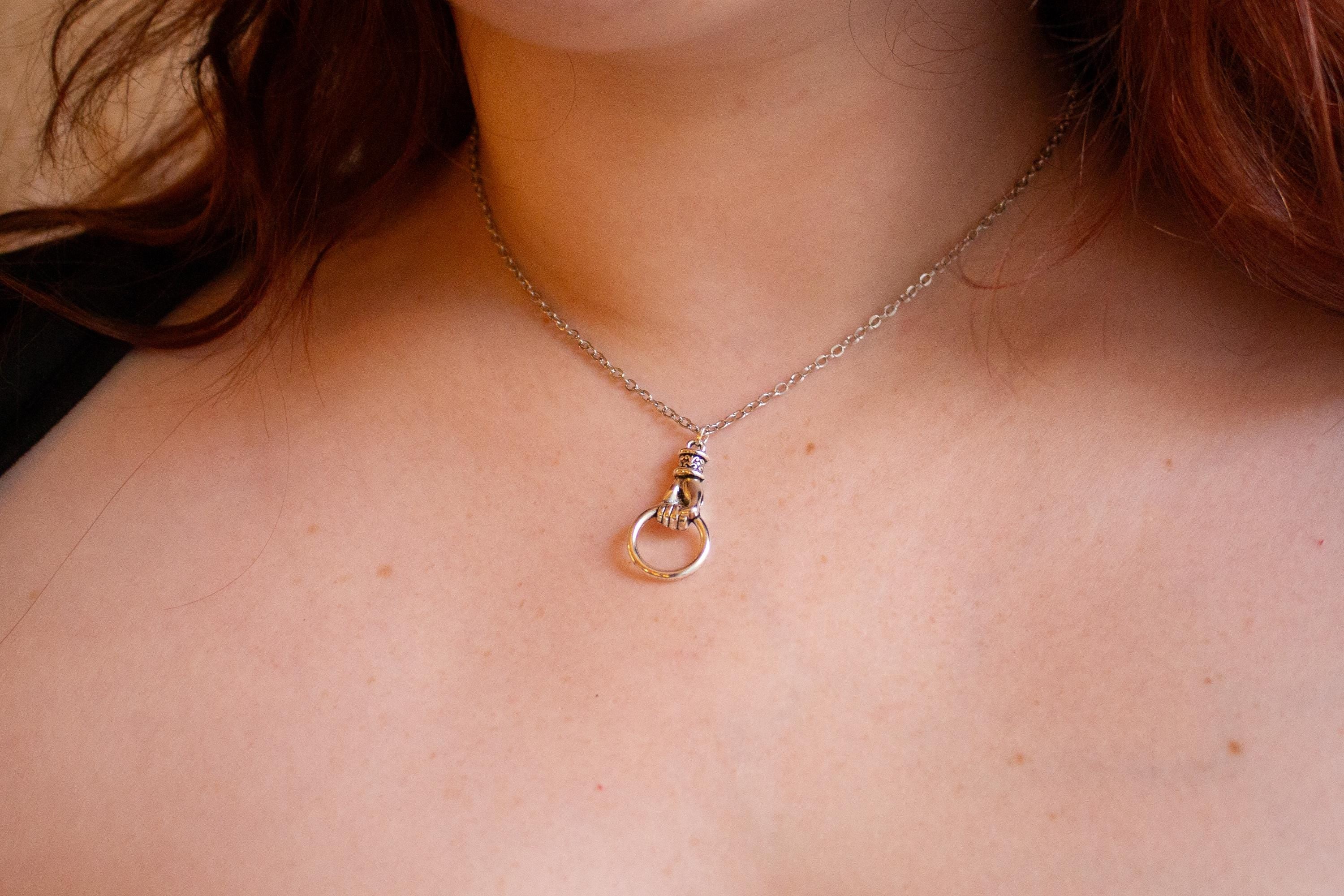 Vintage Inspired Sterling Silver Necklace ⋆ Victorian Hand Knocker Pendant